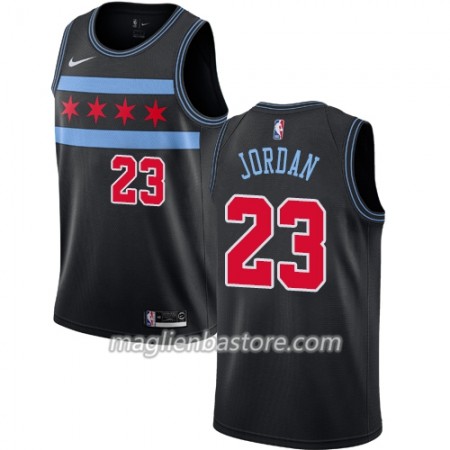 Maglia NBA Chicago Bulls Michael Jordan 23 2018-19 Nike City Edition Nero Swingman - Uomo
